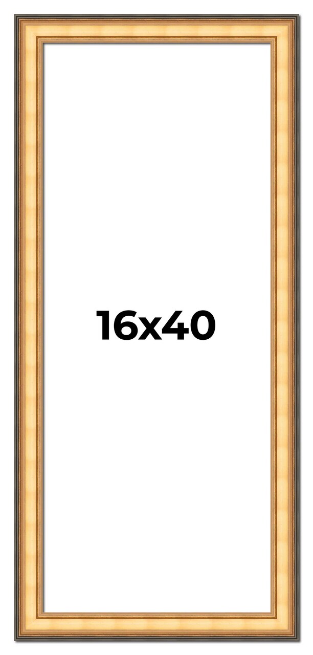 Panoramic Traditional Gold Picture Frame - UV Acrylic, Foam Board Backing, Hanging Hardware